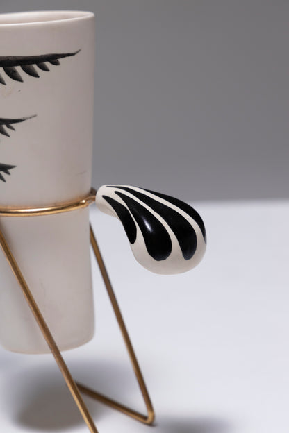 TALL OSTRICH EARTHENWARE CUP, 1960s