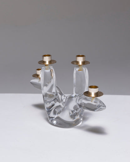 CRYSTAL CANDLESTICK, SCHNEIDER, 1950s