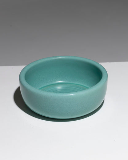 TURQUOISE CERAMIC CIRCULAR CUP, 1950s