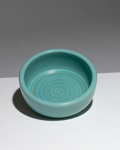 TURQUOISE CERAMIC CIRCULAR CUP, 1950s