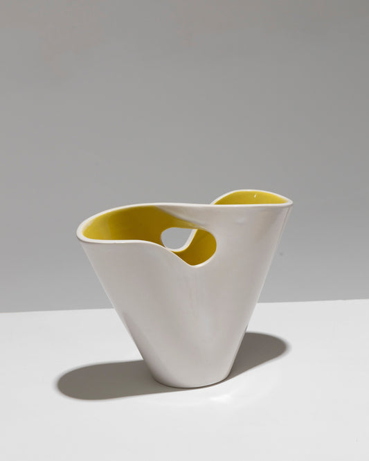 VASE EN FAÏENCE DOUBLE OUVERTURE, FERNAND ELCHINGER, 1950s