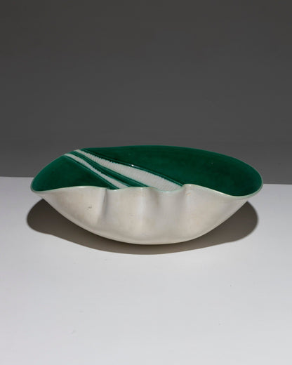 LARGE PLEATED EARTHENWARE CUP, FERNAND ELCHINGER, 1960s