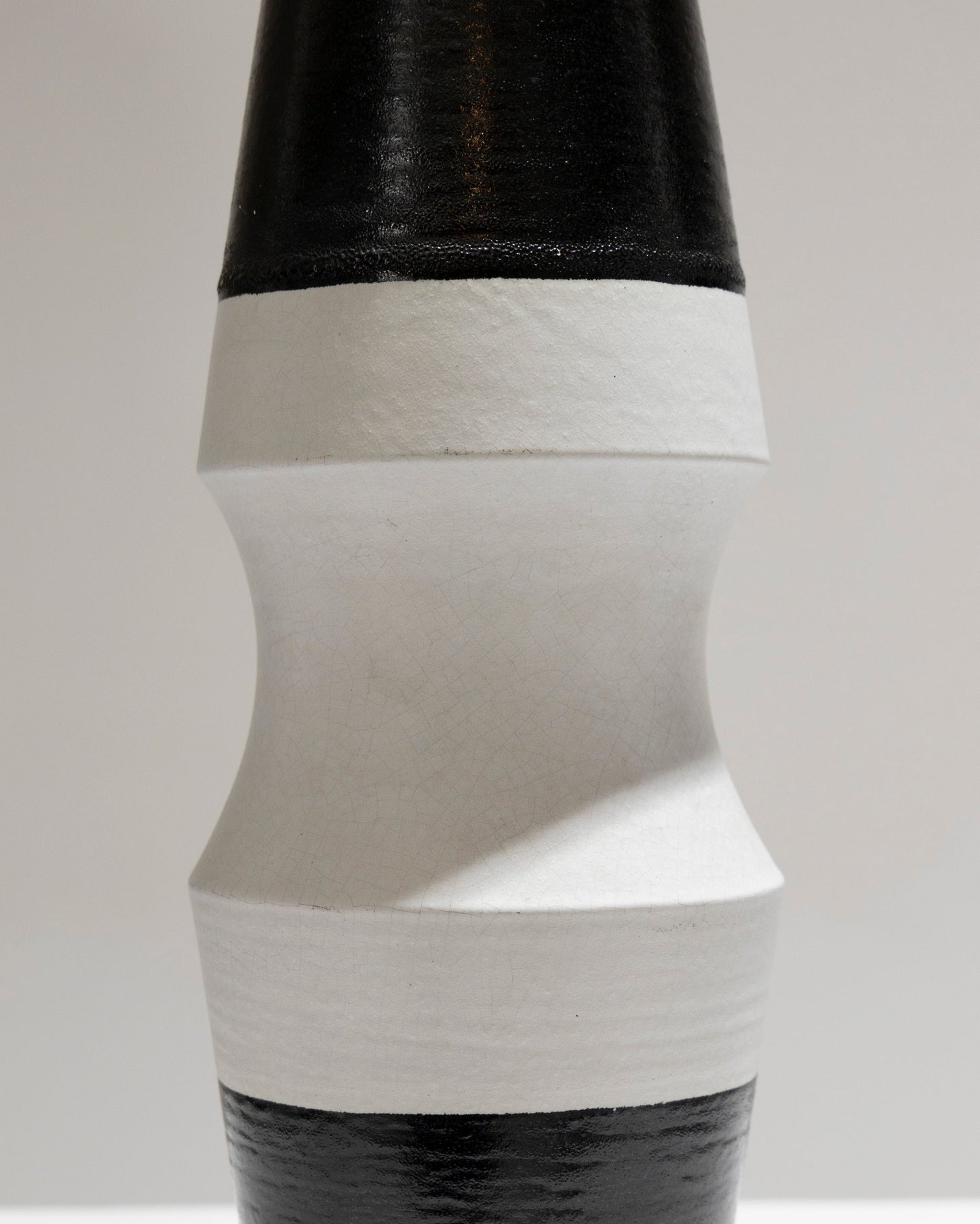 TALL GEOMETRIC STONEWARE VASE, 1980s