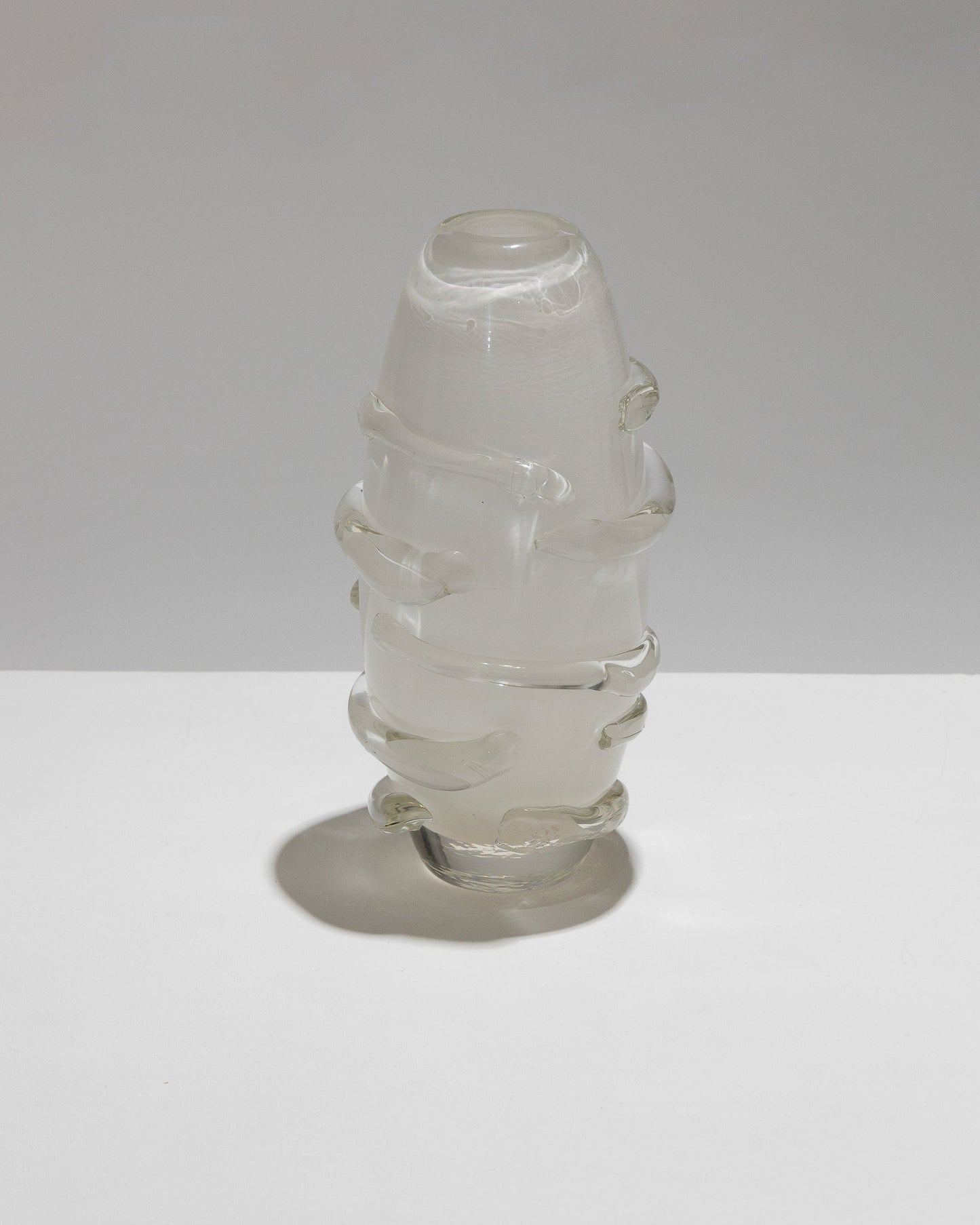 GLASS VASE WITH OVOID BODY, 1970s