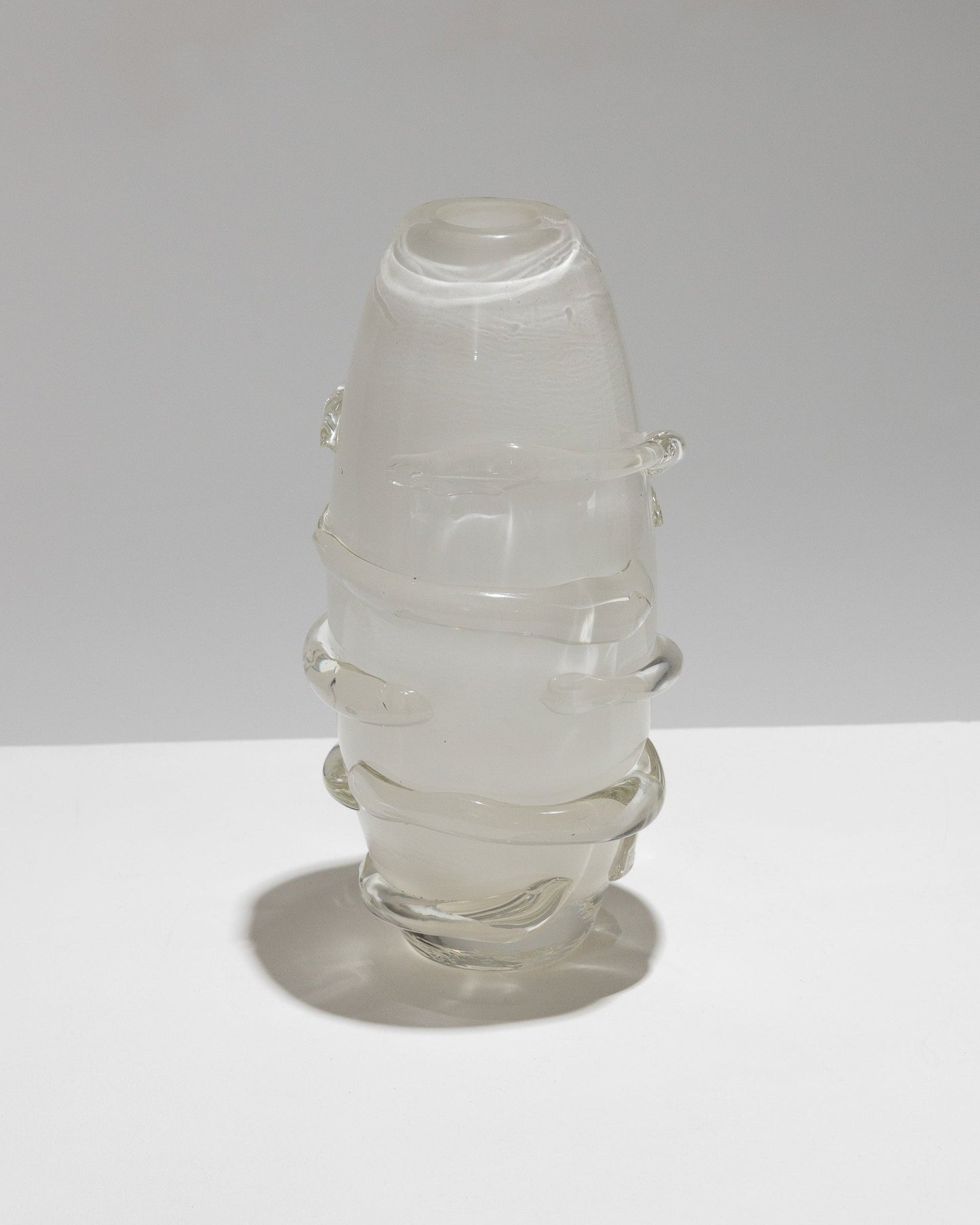 GLASS VASE WITH OVOID BODY, 1970s