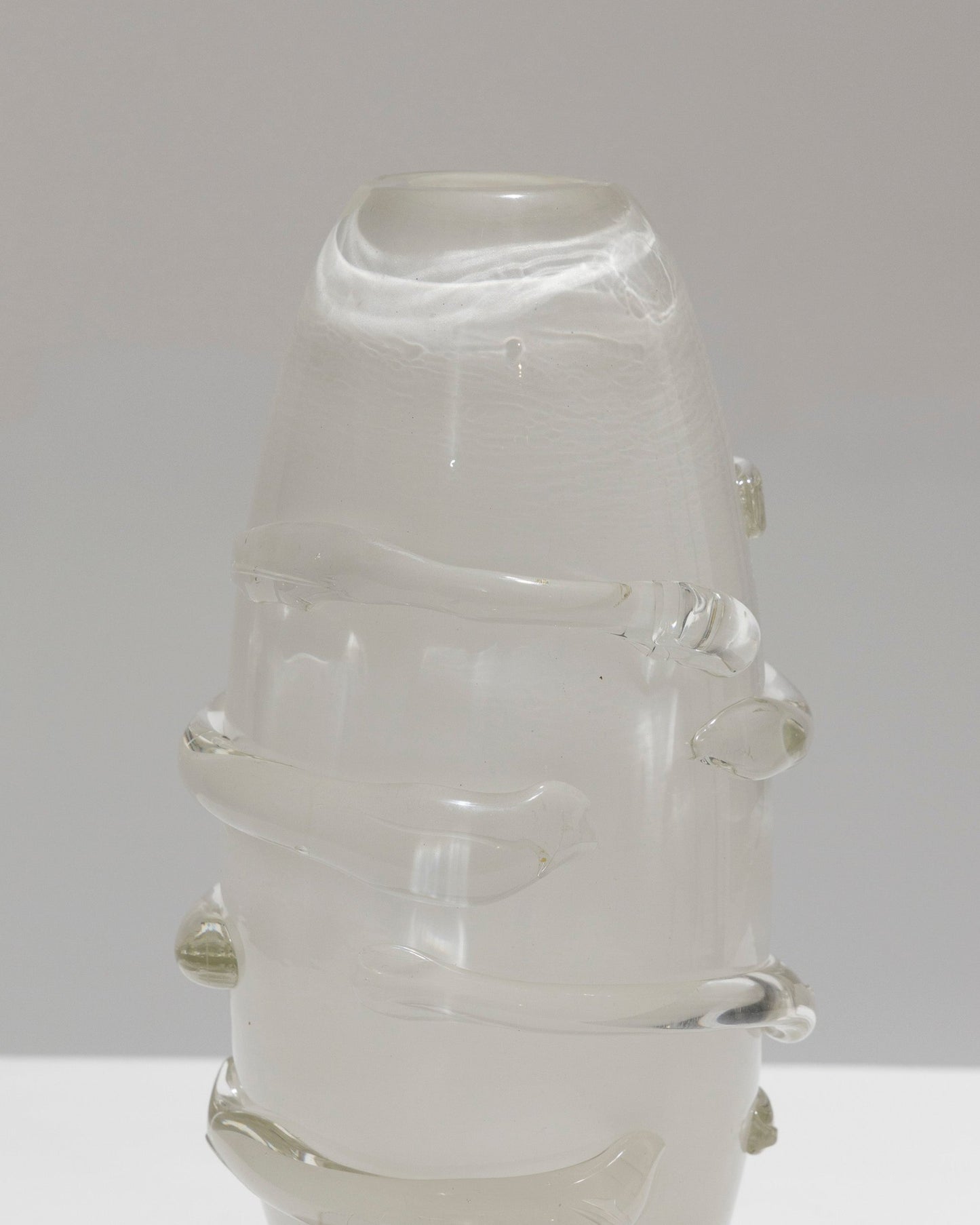 GLASS VASE WITH OVOID BODY, 1970s