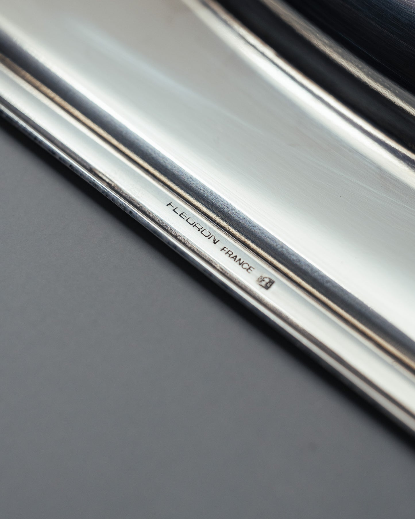 SILVER-PLATED METAL TRAY, FLEURON, 1960s