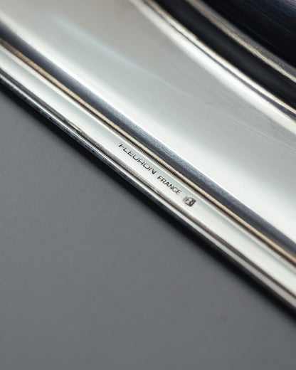 SILVER-PLATED METAL TRAY, FLEURON, 1960s