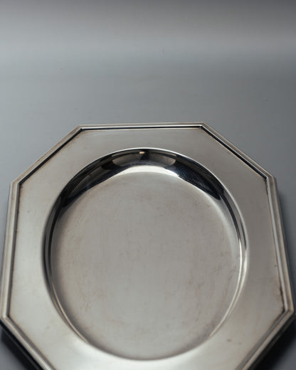 SILVER-PLATED METAL TRAY, FLEURON, 1960s