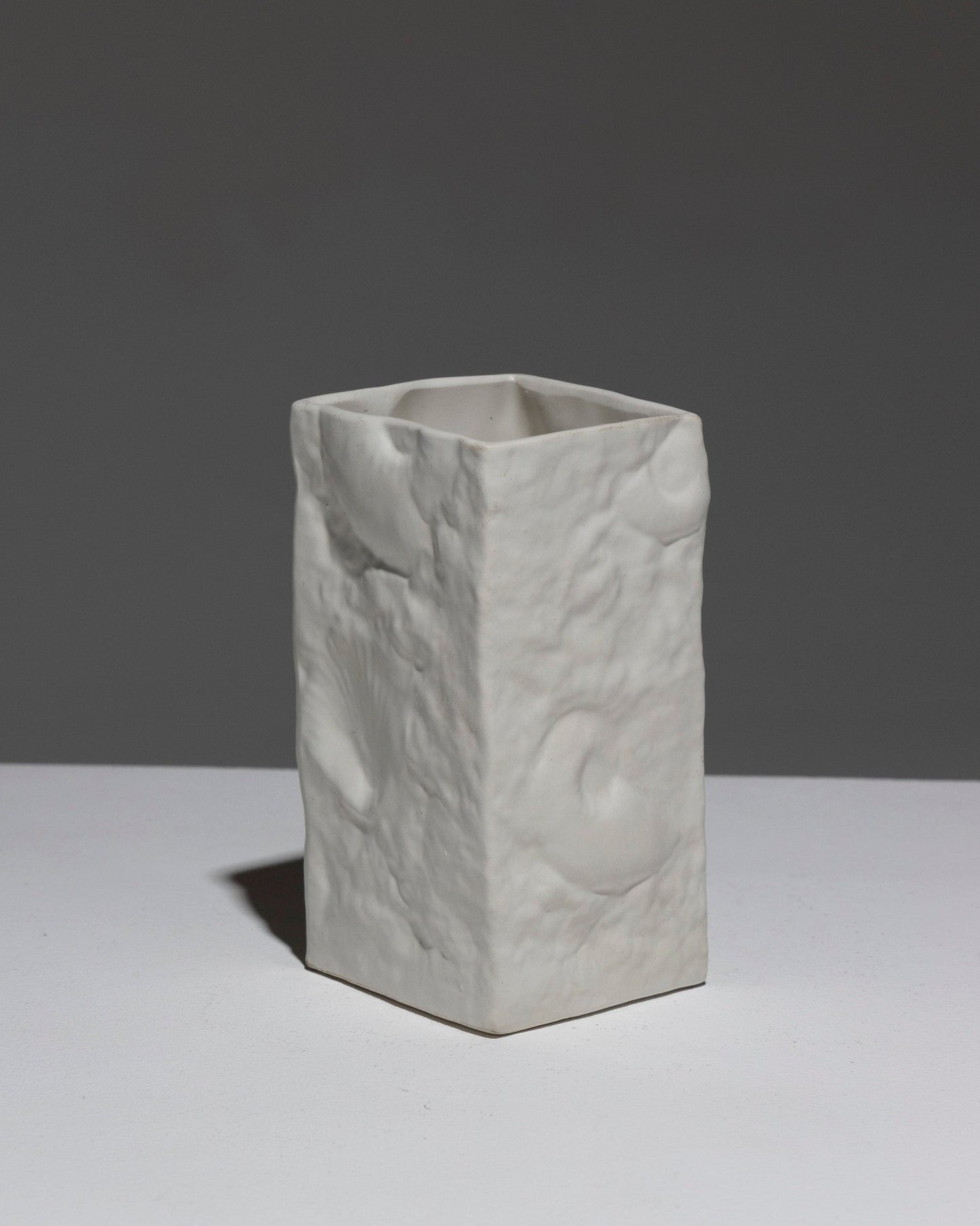 SMALL SQUARE PORCELAIN VASE, 1980s