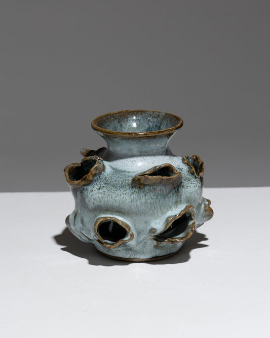 SMALL CAVITY EARTHENWARE VASE, FRANÇOIS JARLOV, 1990s