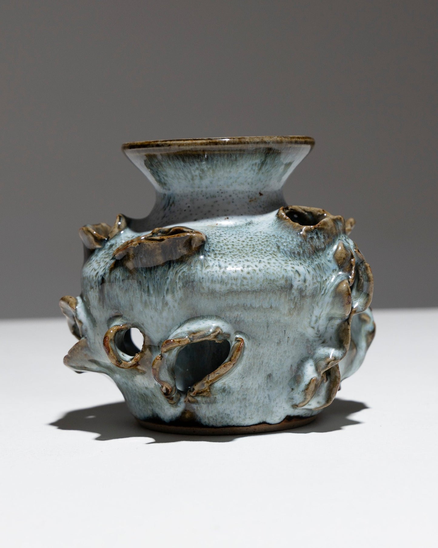 SMALL CAVITY EARTHENWARE VASE, FRANÇOIS JARLOV, 1990s