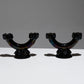 PAIR OF VALLAURIS GLAZED POTTERY CANDELABRA, 1950s