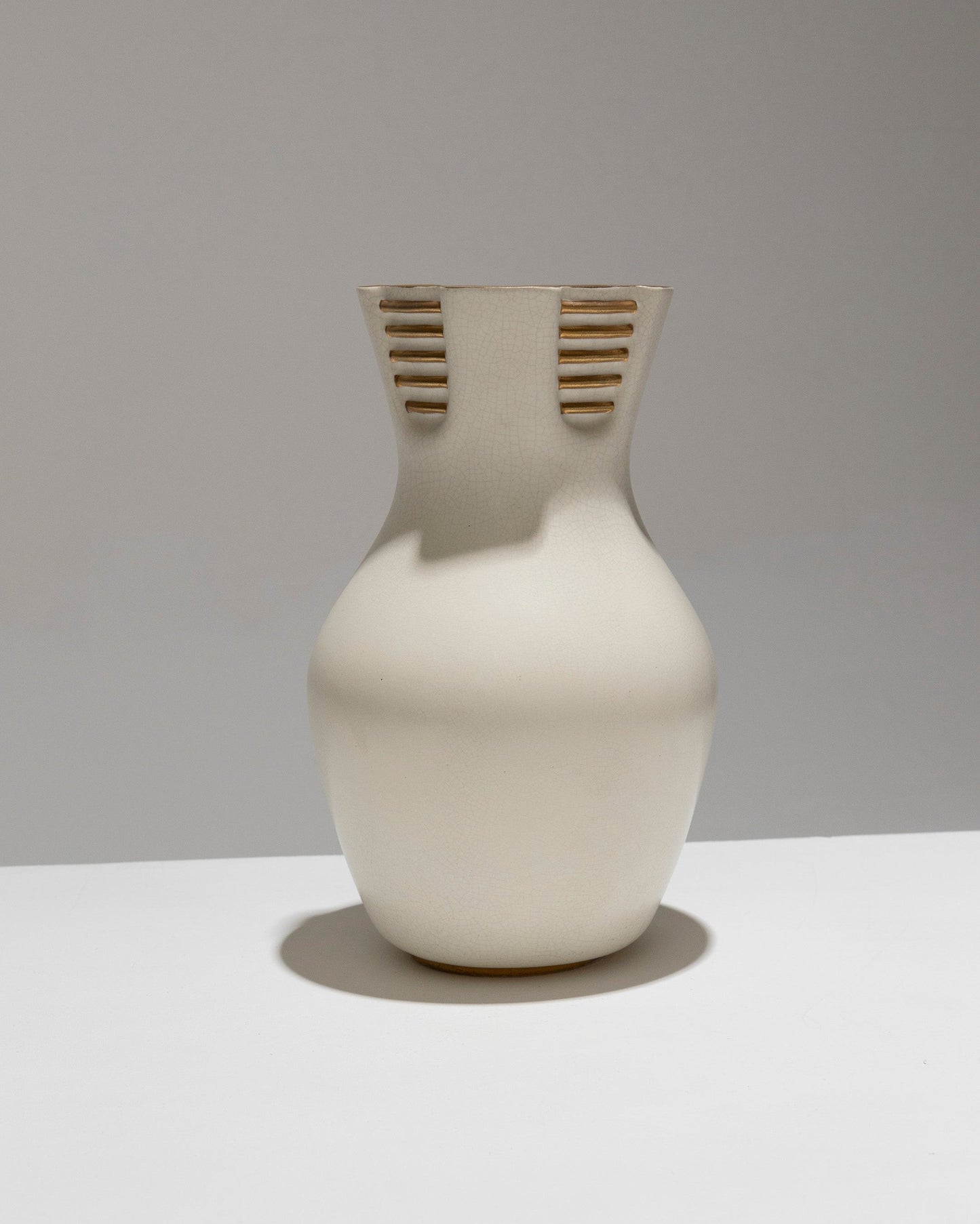 PANSU VASE IN WHITE EARTHENWARE, RICHARD-GINORI, 1940s