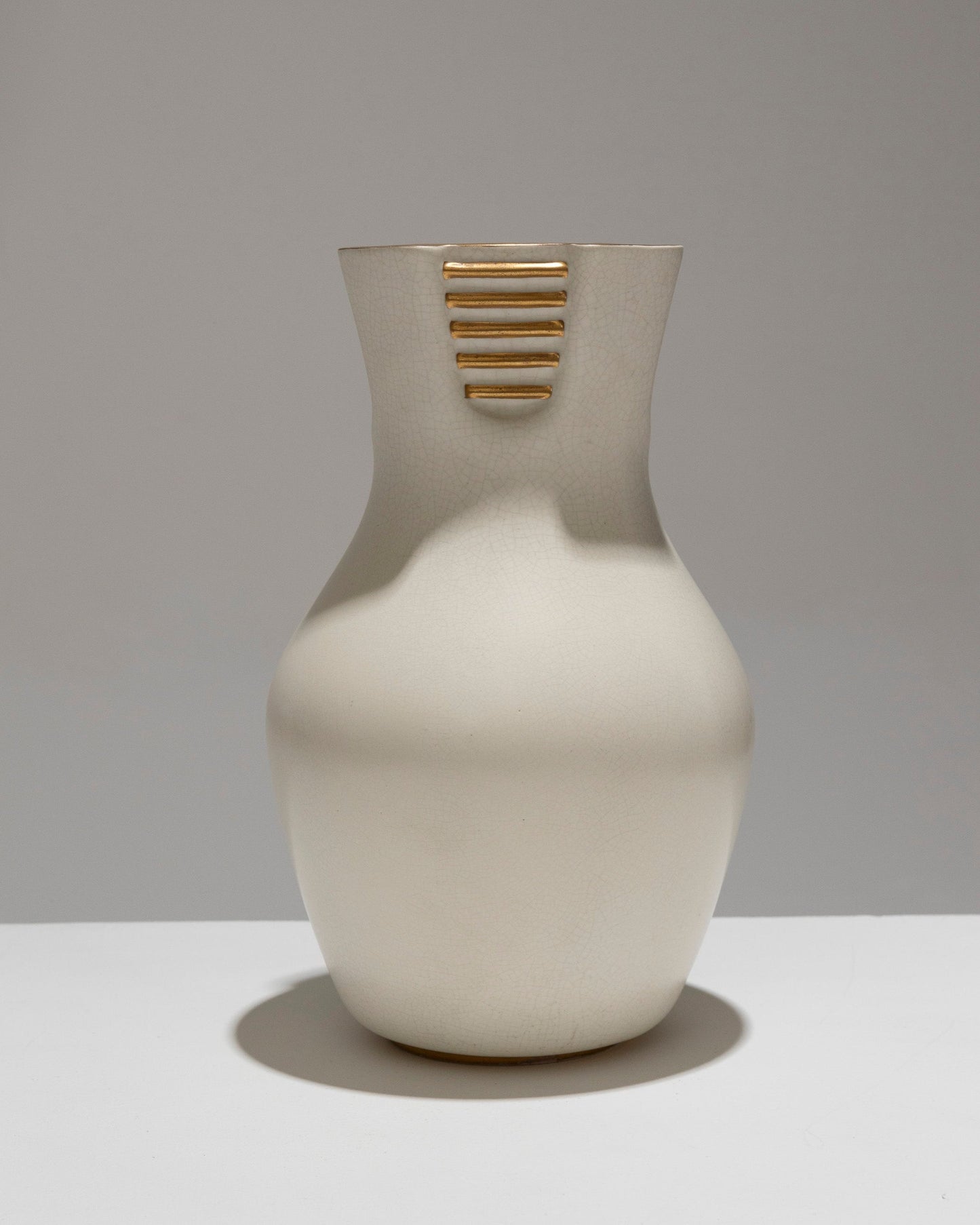 PANSU VASE IN WHITE EARTHENWARE, RICHARD-GINORI, 1940s