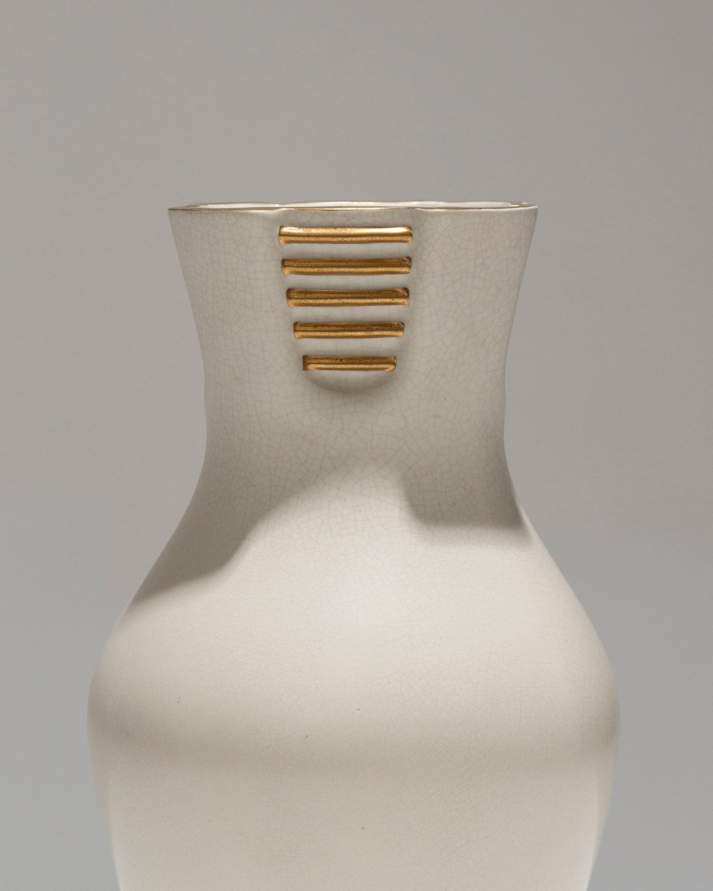 PANSU VASE IN WHITE EARTHENWARE, RICHARD-GINORI, 1940s