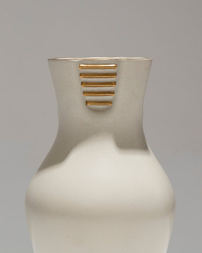 Vase Pansu in White Earthenware, Richard-Ginori, anni '40