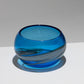 LARGE HIGH BLUE BLOWN GLASS BOWL, 1980s