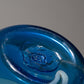 LARGE HIGH BLUE BLOWN GLASS BOWL, 1980s