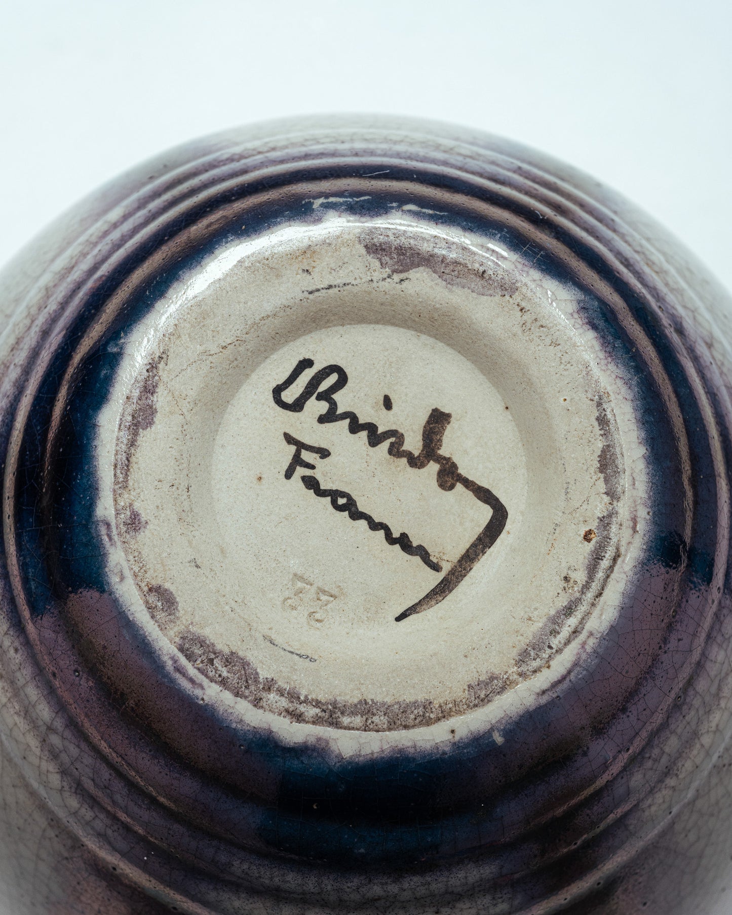 VASE OVOÏDE EN FAÏENCE, LUCIEN BRISDOUX, 1930s