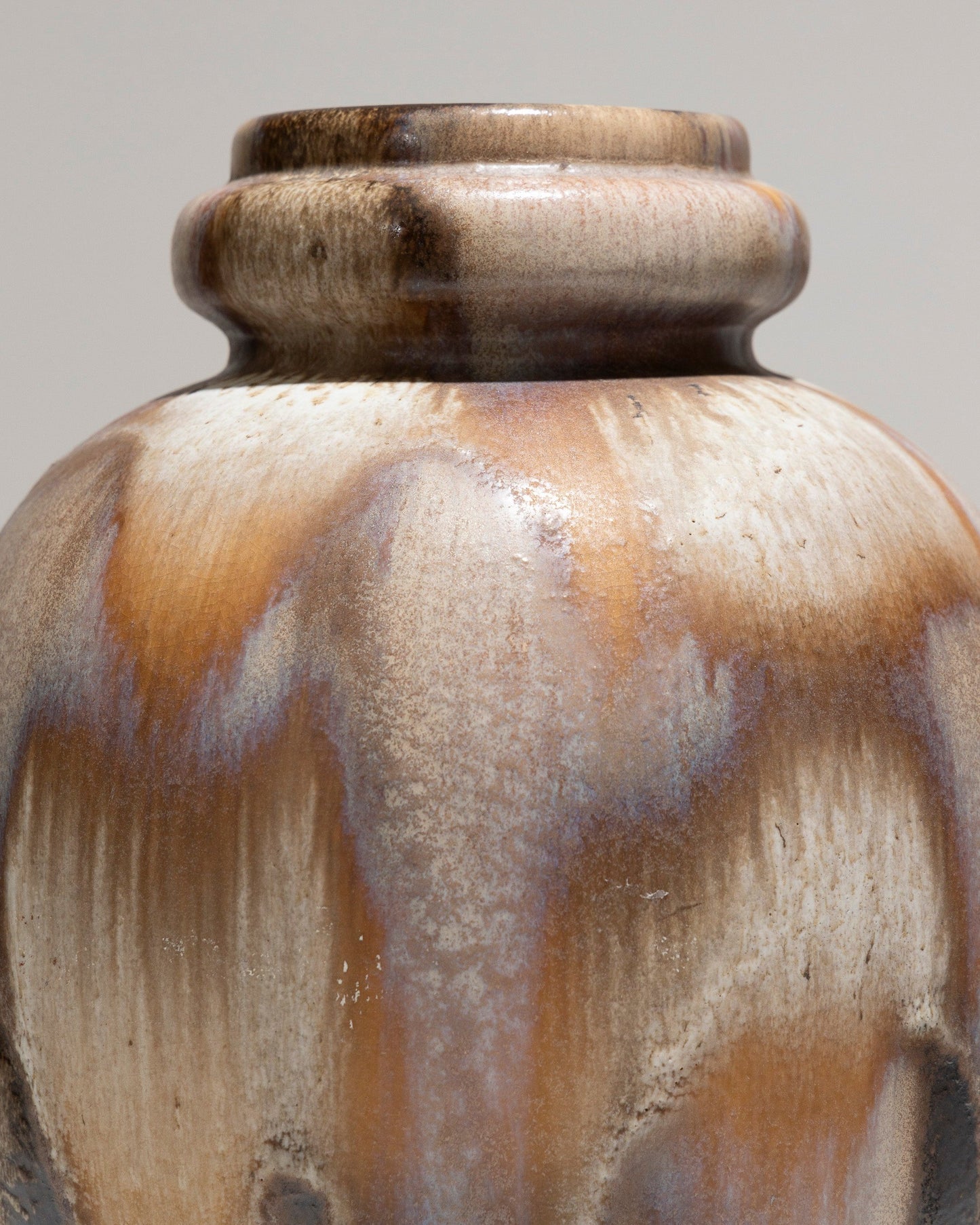 EARTHENWARE OVOID VASE "PELAGE", WEST GERMANY, 1960s