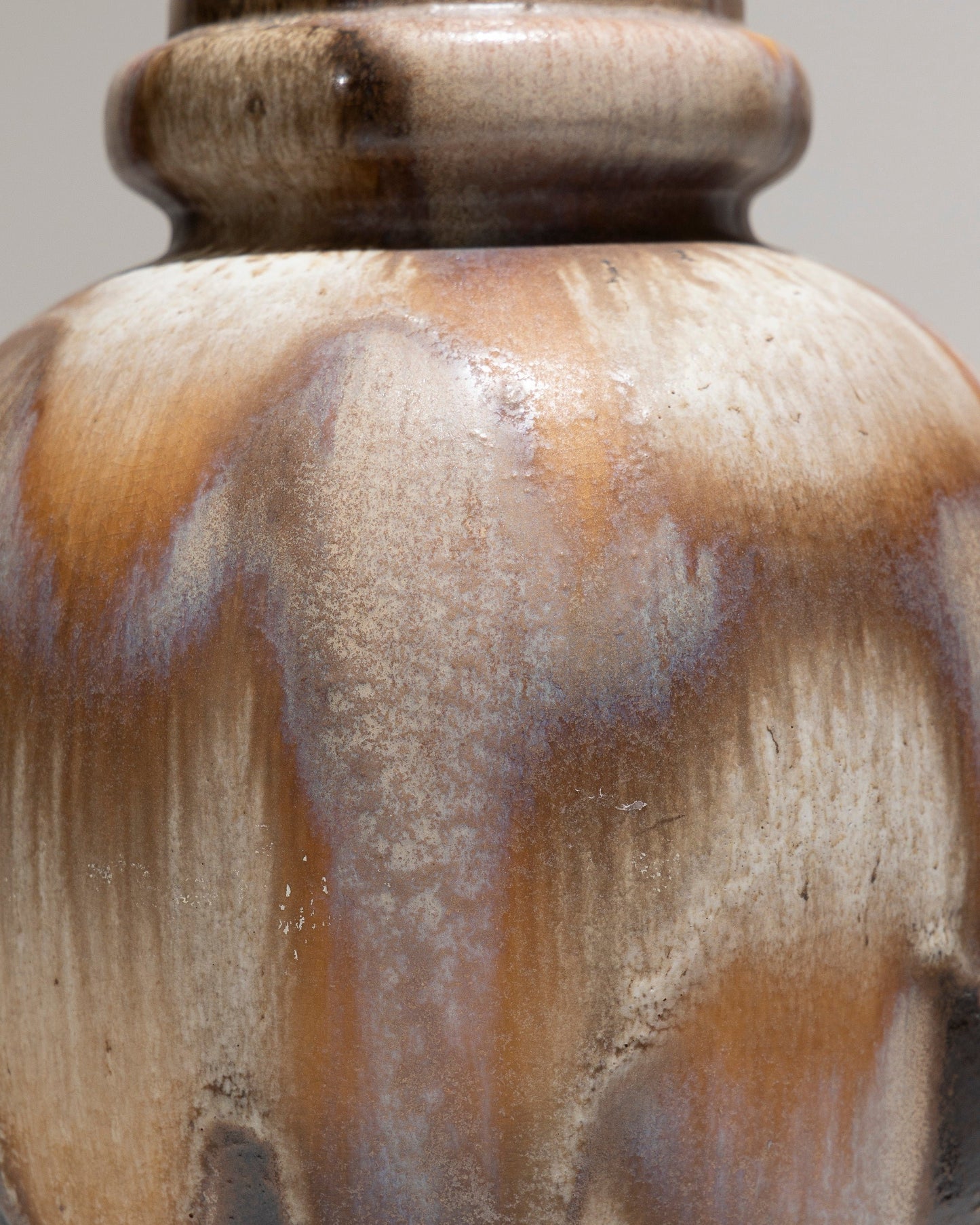 EARTHENWARE OVOID VASE "PELAGE", WEST GERMANY, 1960s