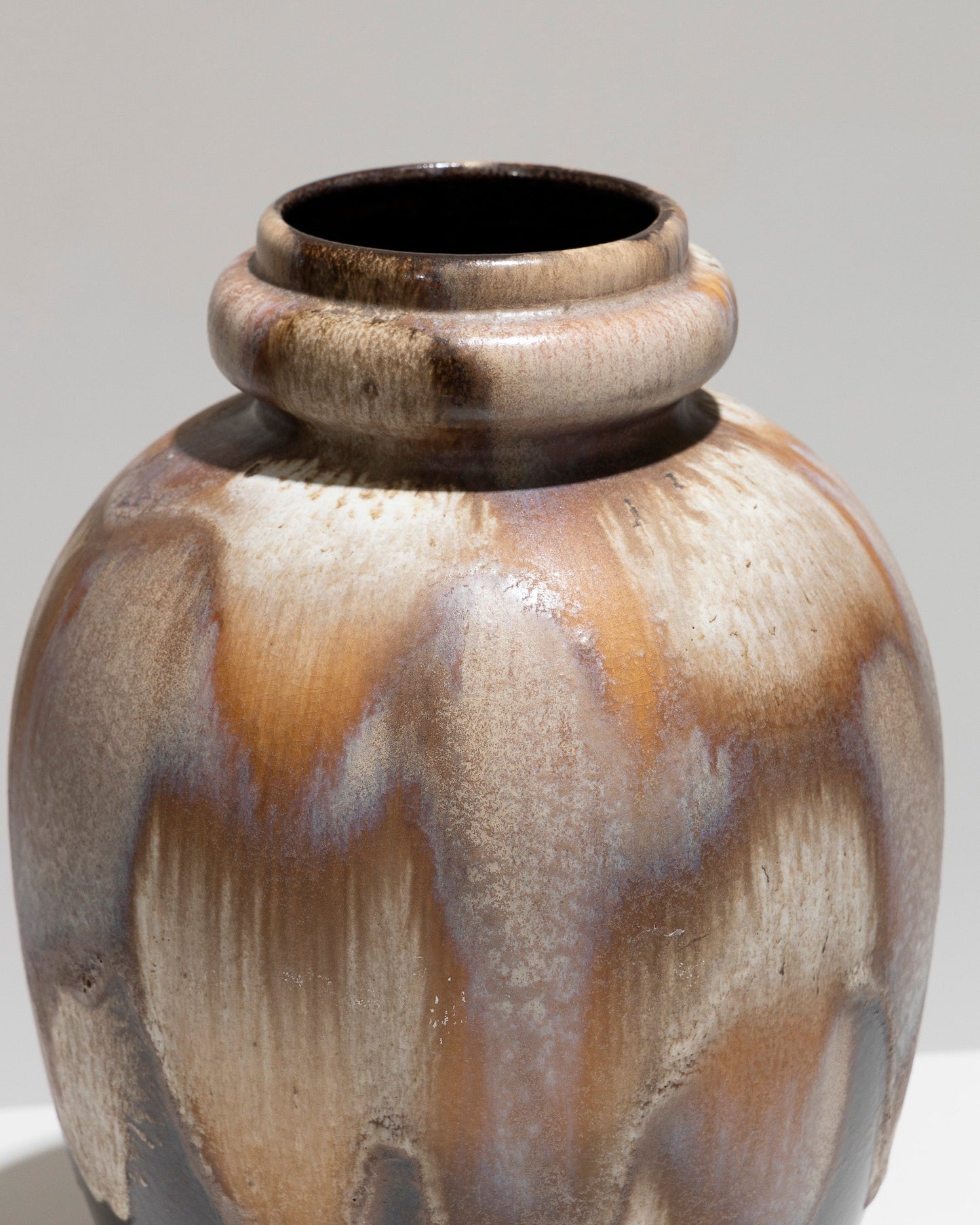 EARTHENWARE OVOID VASE "PELAGE", WEST GERMANY, 1960s