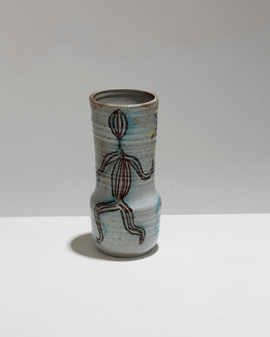 VASE EN FAÏENCE "AUX DEUX PERSONNAGES", ACCOLAY, 1950s