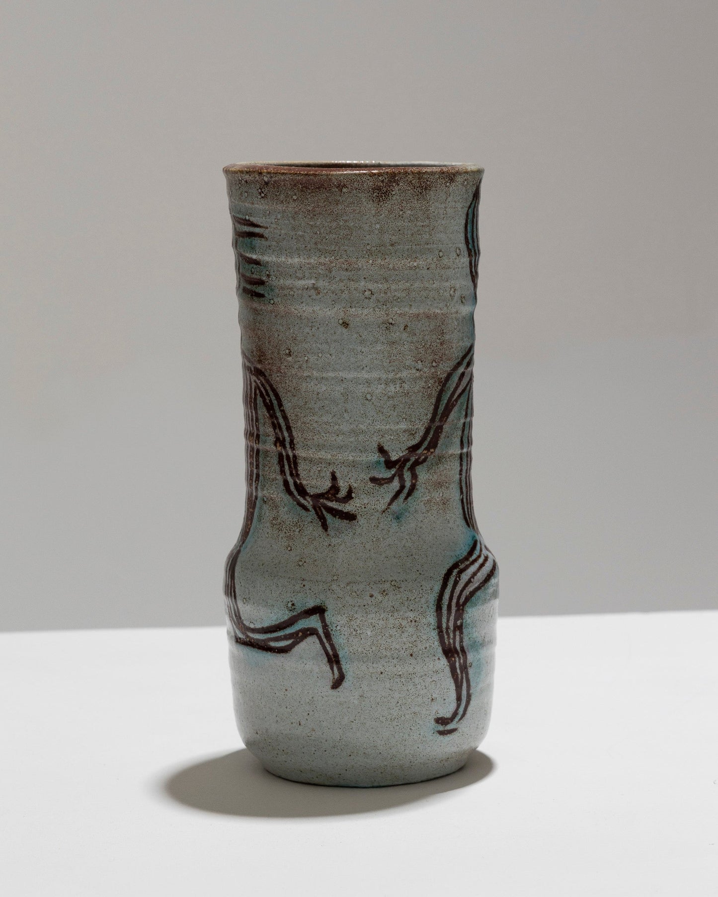 VASE EN FAÏENCE "AUX DEUX PERSONNAGES", ACCOLAY, 1950s