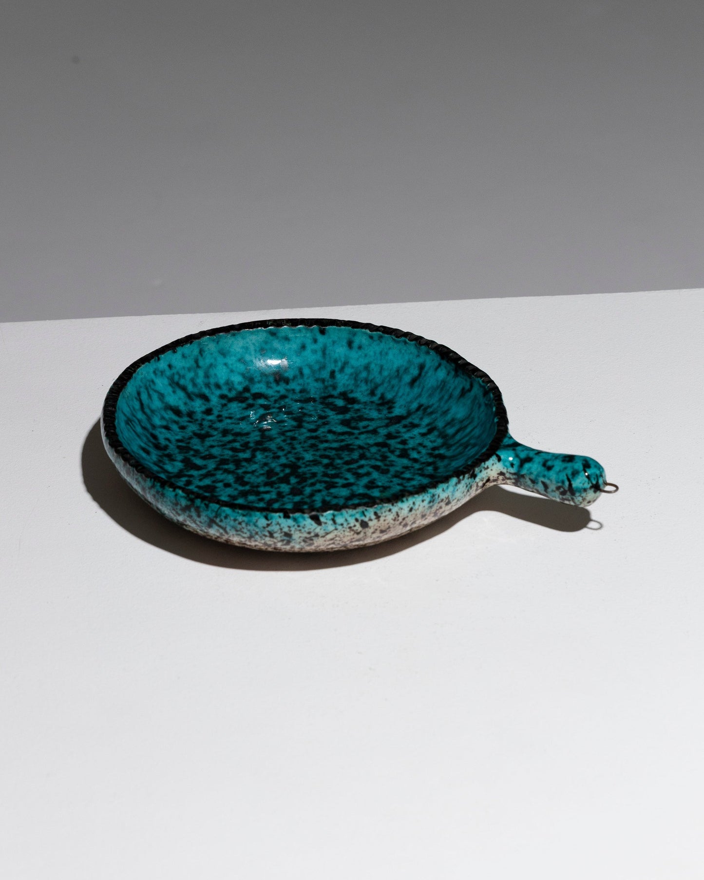 SPECKLED EARTHENWARE PAN, ACCOLAY, 1960s 