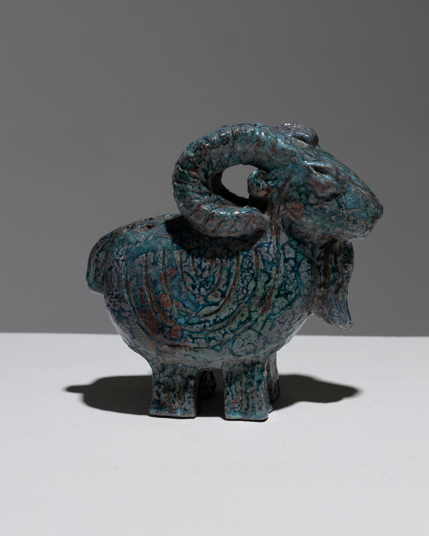 "LE MOUFLON" STONEWARE FLOWER PICK, 1950s