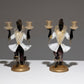 PAIR OF VENETIAN MURANO GLASS CANDLESTICKS, SALVIATI &amp; CO, 1950s