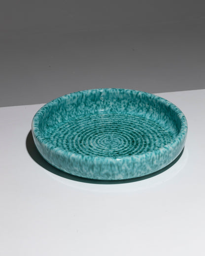 LARGE TURQUOISE EARTHENWARE CUP, FERNAND ELCHINGER, 1950s