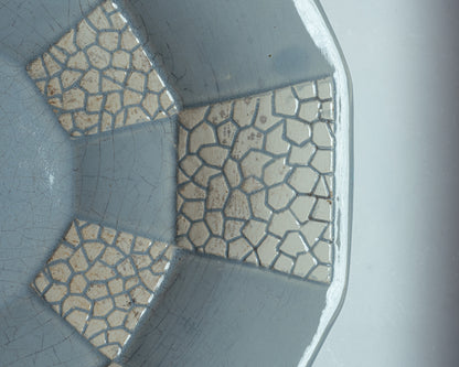 DODECAGONAL BOWL ON A FAIENCE PEDESTAL, 1950s