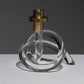 PLEXIGLAS AND BRASS LOOP CANDLE HOLDER, DOROTHY C. THORPE, 1980s