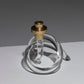 PLEXIGLAS AND BRASS LOOP CANDLE HOLDER, DOROTHY C. THORPE, 1980s