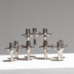 SET OF 3 CHROMED STEEL TRIPOD CANDLE HOLDERS, 1970s