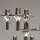 SET OF 3 CHROMED STEEL TRIPOD CANDLE HOLDERS, 1970s