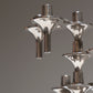 SET OF 3 CHROMED STEEL TRIPOD CANDLE HOLDERS, 1970s