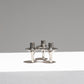 SET OF 3 CHROMED STEEL TRIPOD CANDLE HOLDERS, 1970s