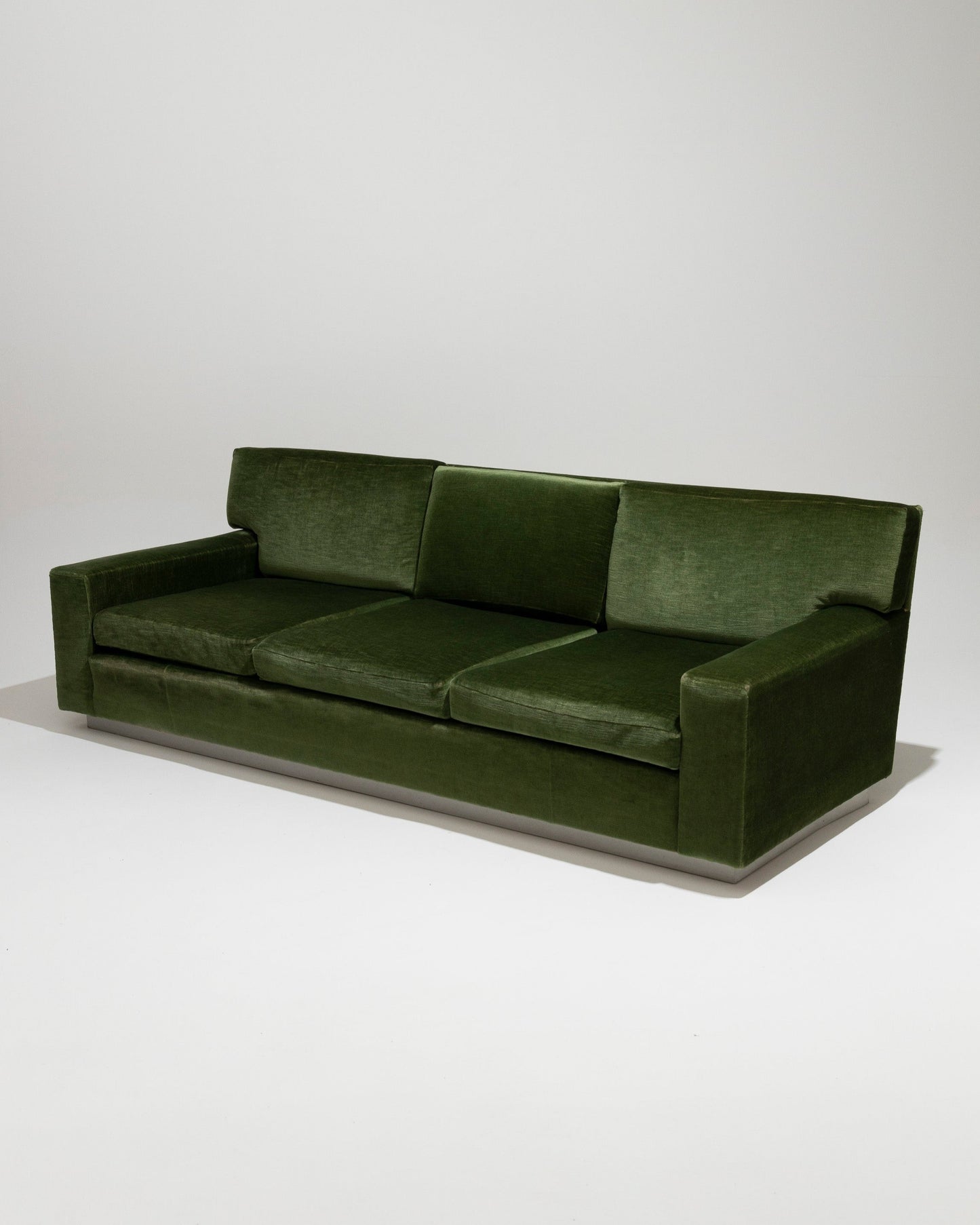 FIR GREEN VELVET SOFA, 1970s