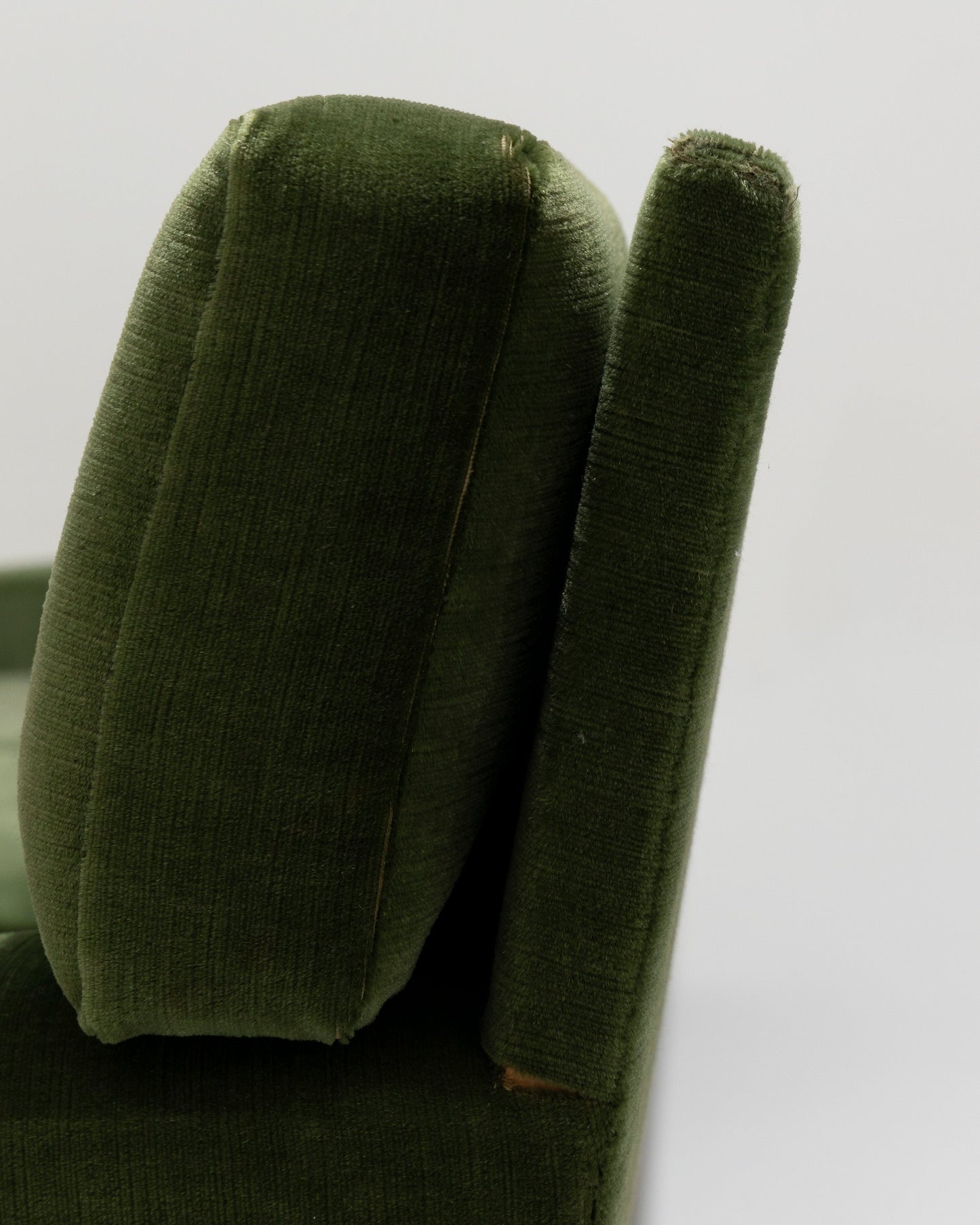 FIR GREEN VELVET SOFA, 1970s