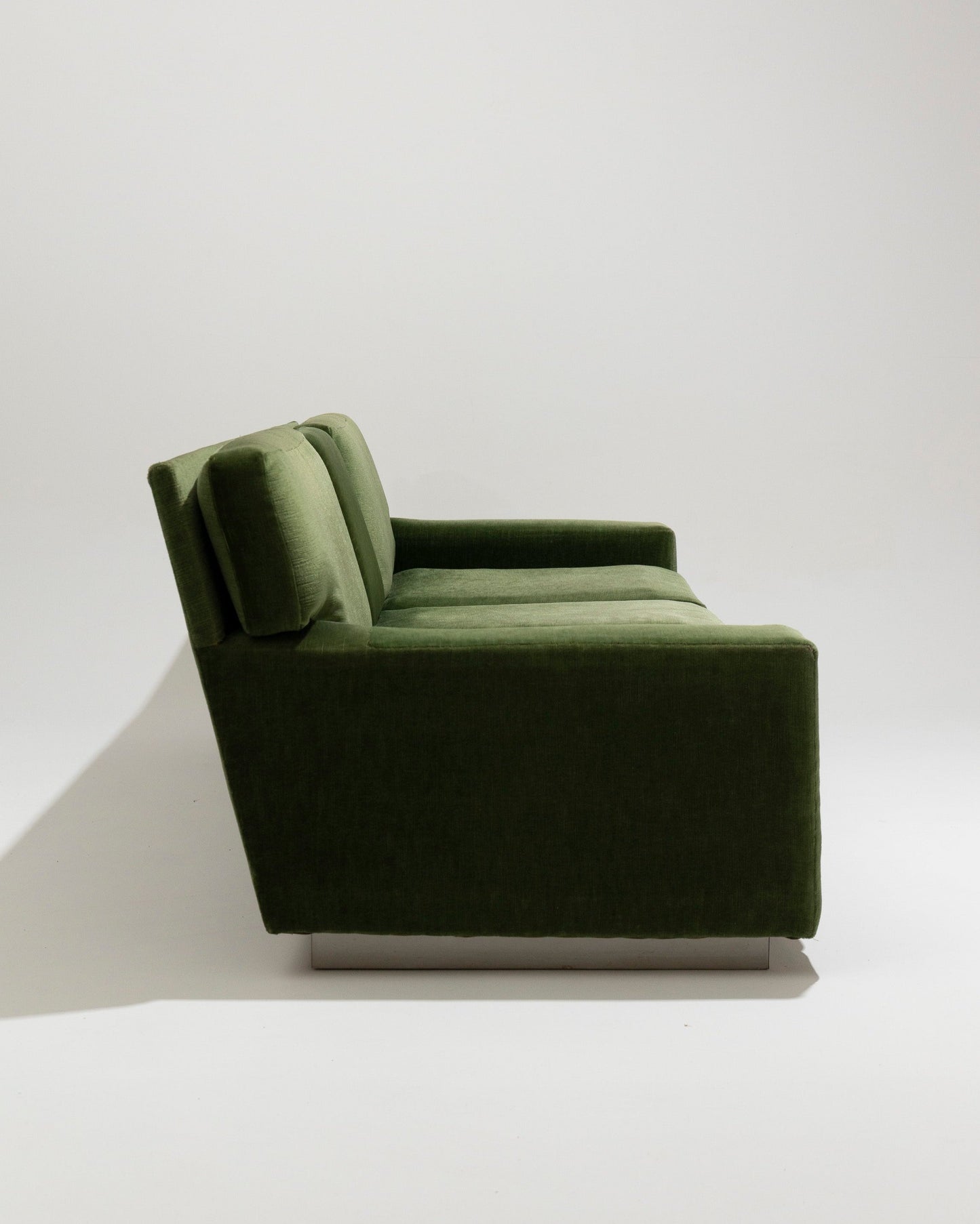 FIR GREEN VELVET SOFA, 1970s