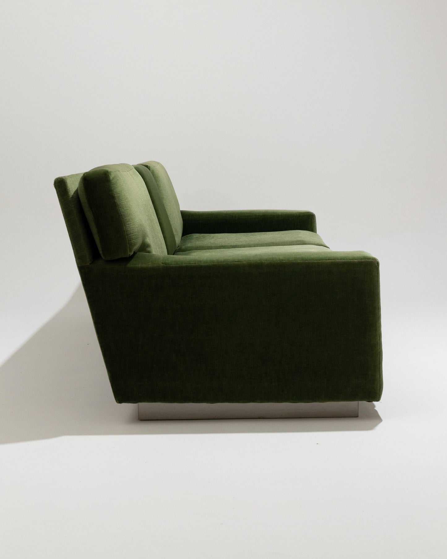 FIR GREEN VELVET SOFA, 1970s