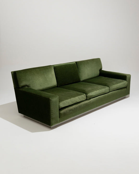 GREEN VELVET SOFA, 1970s