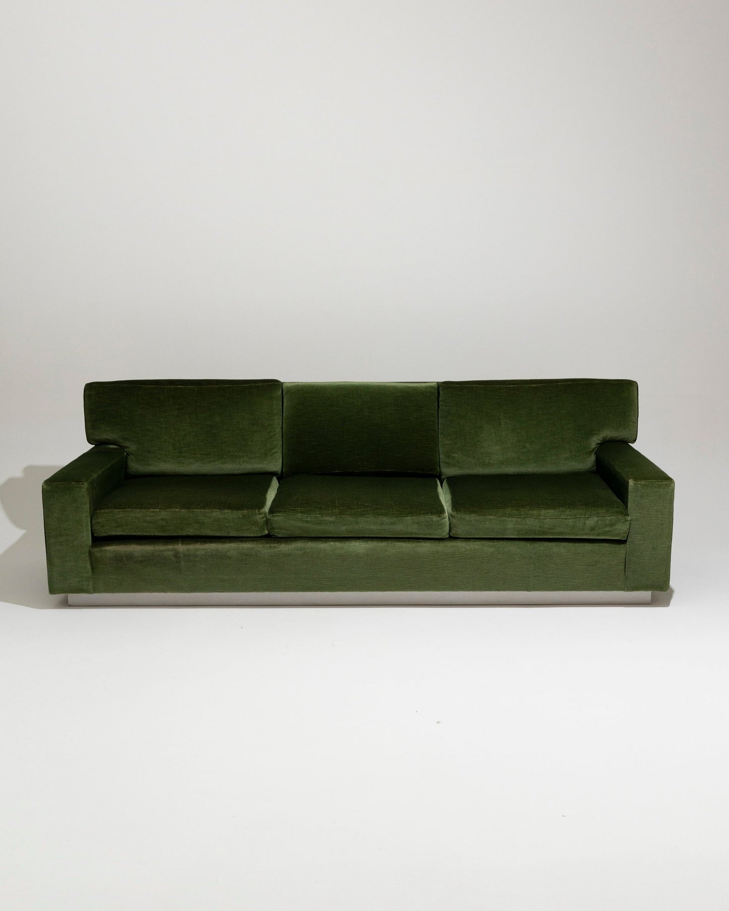 FIR GREEN VELVET SOFA, 1970s