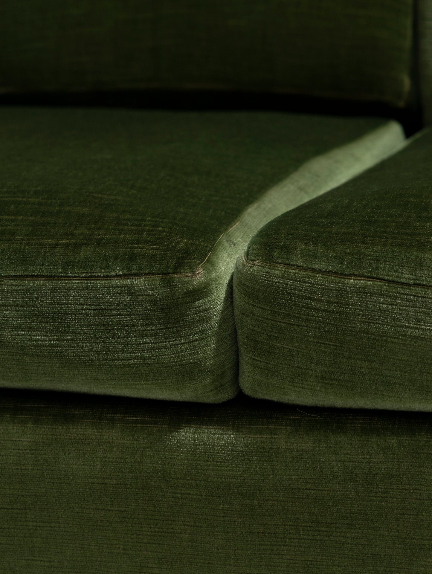 FIR GREEN VELVET SOFA, 1970s