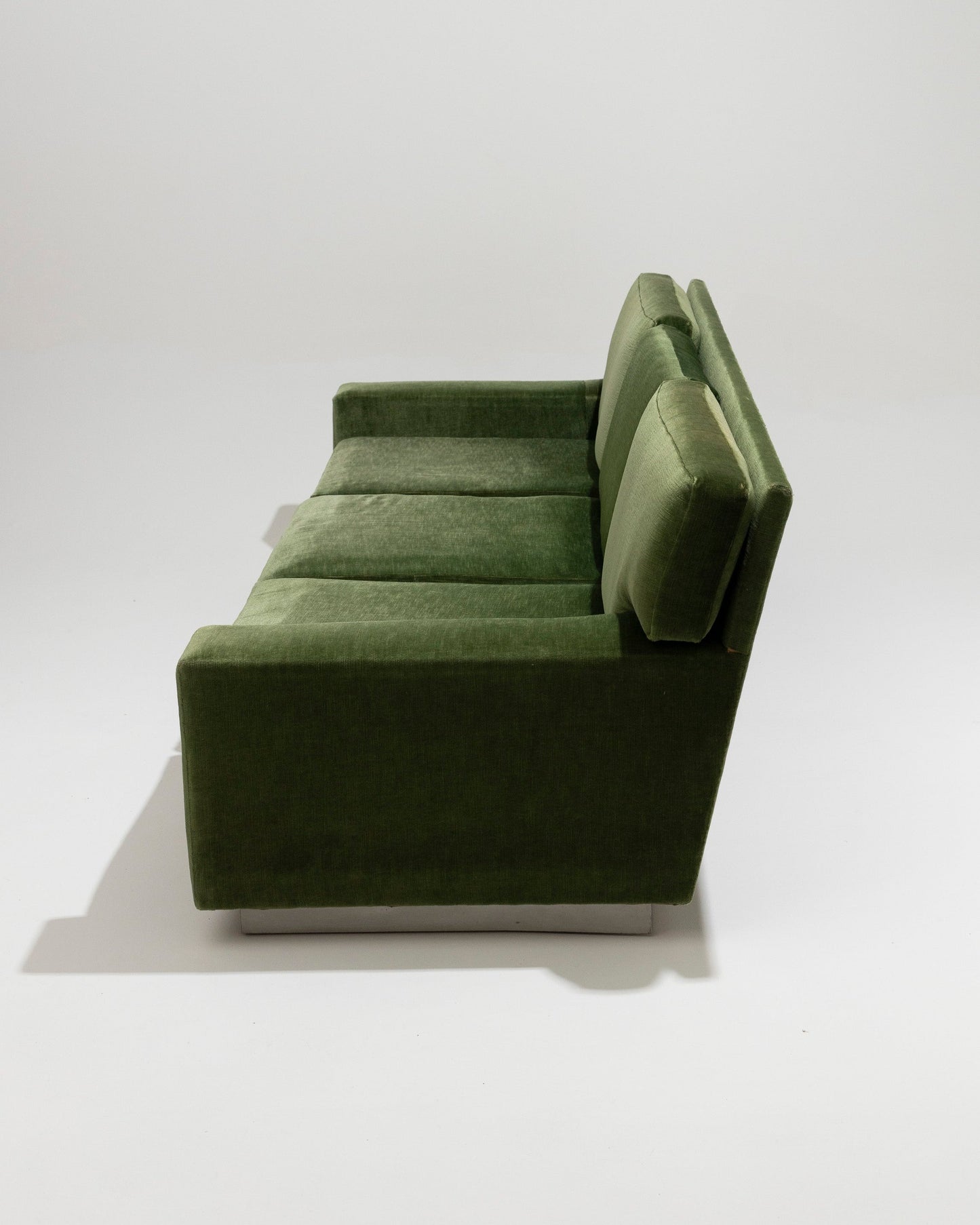 FIR GREEN VELVET SOFA, 1970s