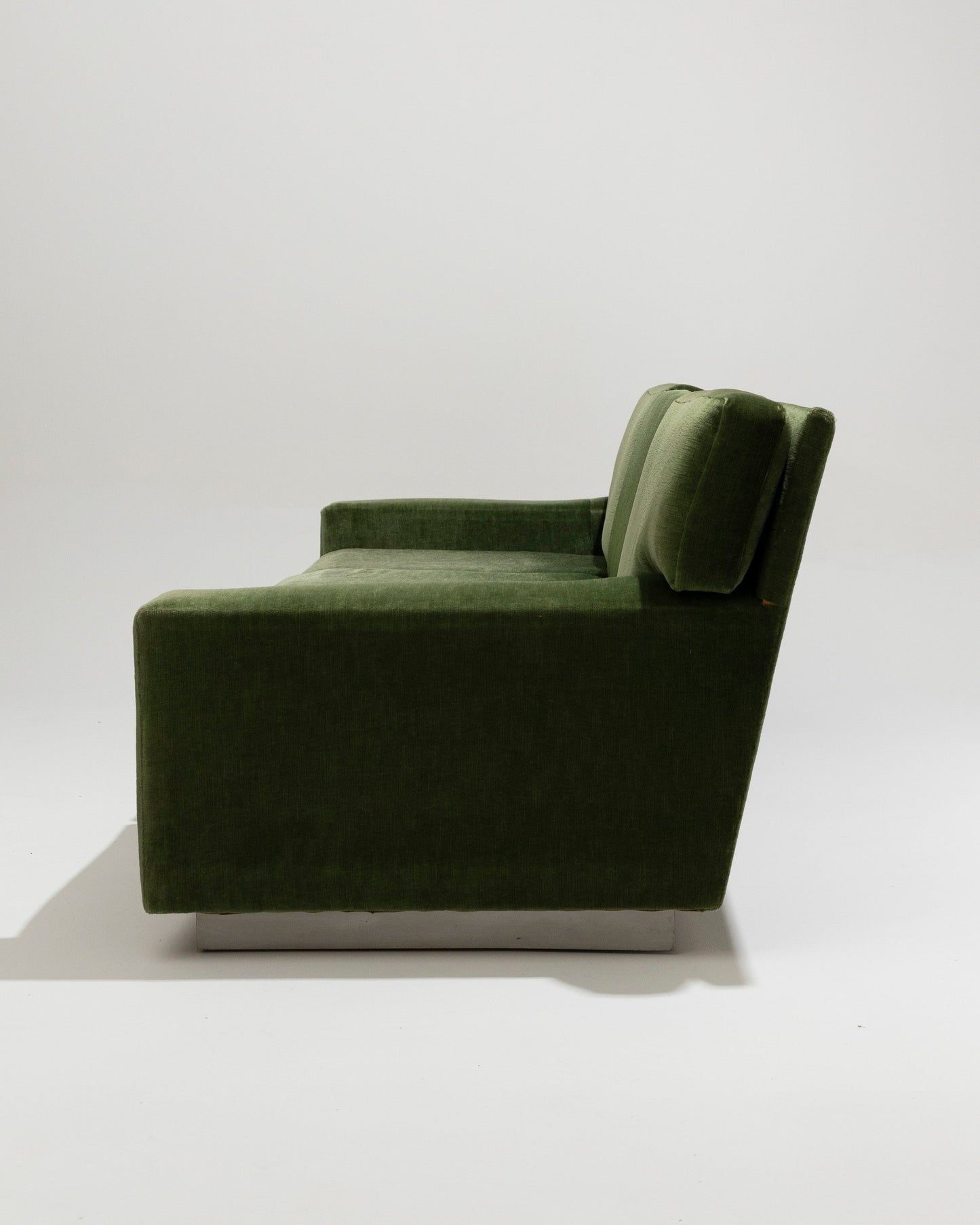 FIR GREEN VELVET SOFA, 1970s