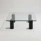 TABLE BASSE EN VERRE ET MARBRE NOIR, 1970s